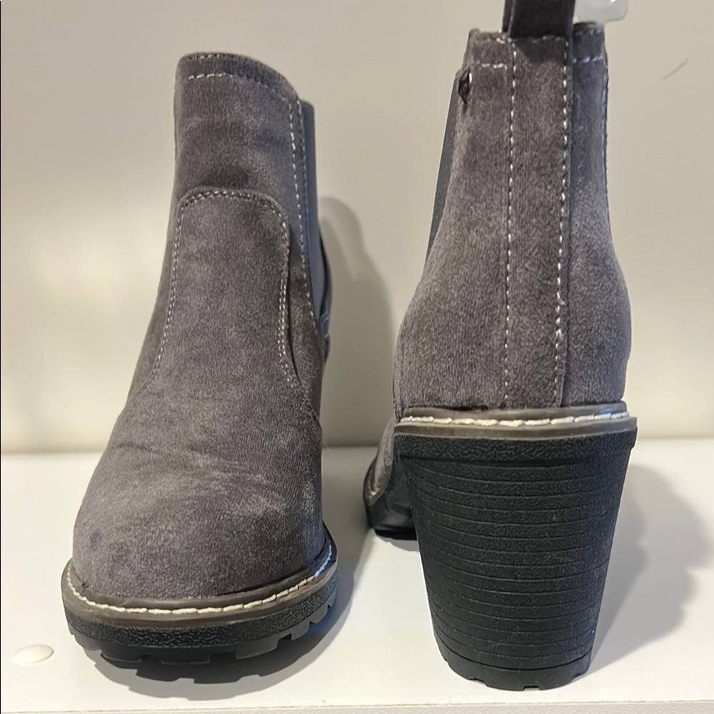 Gray Suede Ankle Boots